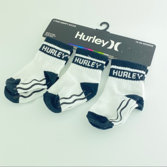 Hurley Other - HURLEY Baby Grippy Socks, 3 Pair, 12-24 Months NWT